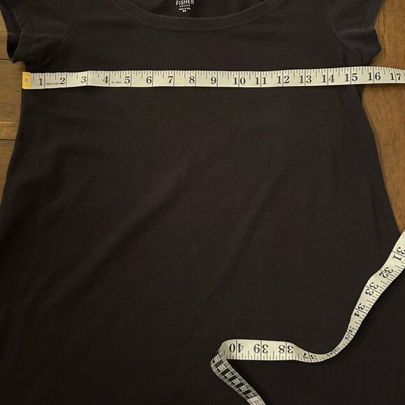 Eileen Fisher Black Organic Cotton Lycra Short Sleeve Mini Dress Small Petite - Picture 6 of 9
